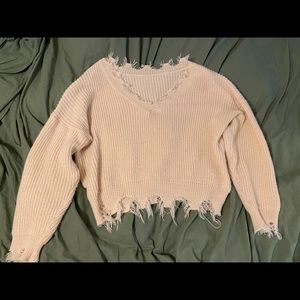 Cropped knit sweater
